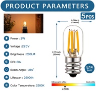 25 gói E12 E14 bóng đèn LED dây tóc Retro 2W T20 hình ống Edison Bulb cổ điển 2200K màu trắng ấm bón