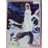 KRUISSTEEK KRISTIK ORCHID MOTIF DEWI KWAN IM & DRAGON or 316