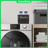 Dryer Sheet Container Large Capacity Laundry Sheet Dispenser with 2 Plastic Jars Wooden Laundry Drye