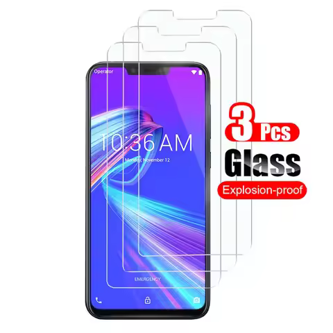 3Pcs Tempered Glass For Asus Zenfone Max Pro M2 ZB631KL ZB633KL Screen Protector Guard 9H Toughened 