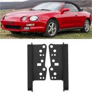 Sha Black Head Unit Side Support Brackets 2-DIN Pair for Console Radio Install