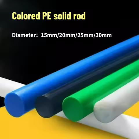 2pcs Length 500mm Colored PE Solid Rod Ultra-high Polymer Polyethylene Rod UHMW Rod Machining Diamet