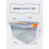 Clear Storage Box Transparent (27L) / Kotak Simpanan/Storage Box / Storage container