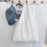 GLASSLYN Lace Shoulder Bag, Embroidery Floral Print Lightweight Canvas Handbag, YK2 Vest Style Versa