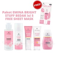 Paket EMINA Bright Stuff Bedak (Facial Wash 50mL + Moist Cream 20mL + Micellar Water 100mL + Face To