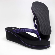 promo-spesial- sandal wedges wanita loxley prisma hitam - ungu