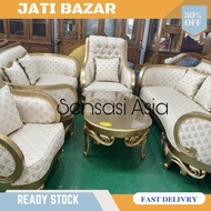 Sofa Set Kayu Jati /Sofa set Mahoni / Kerusi Kayu jati