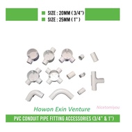 WIRING PVC ACCESSORIES 3/4" (19MM) 1" (25MM) WIRING PVC CONDUIT FITTING