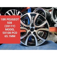 USED SPORT RIM 18 INCH RM1680 4PC ORIGINAL PEUGEOT 508 MODEL 2011 ( 5X108 PCD) RIM (KENA Beli 2kali 