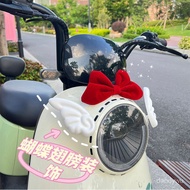 [Preferred Boutique] Electric Car Angel Wings Decoration Helmet Body Backrest Bowknot High-Value Sma