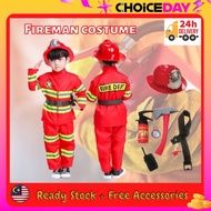 Costume Kids Cosplay Fireman Firefighter Toys For Kids Girls Boys Gift Fireman Malaysia Kostum Bomba Uniform Mainan
