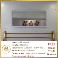 Rectangle Wall Mirror Wood Frame 23 inches x 47 inches