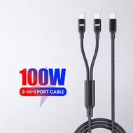 Twitch 2 in 1 Aluminum Alloy Braided 100W Fast Charging Type C to Type C PD Charging Wire 27W C-L Ch