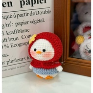 Red Scarf Duck | Red scarf duck, handmade wool keychain