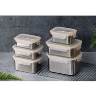 Lock & Lock Minimalist Stainless Steel Fresh-Keeping Box 400ML 500ML 600ML 1L 1.2L 2L Lunch Stainles