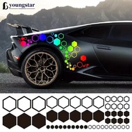 YOUNGSTAR 52Pcs/Set Car Body Honeycomb Auto Vinyl Decals Large Small Combination Hexagonal Stickers 