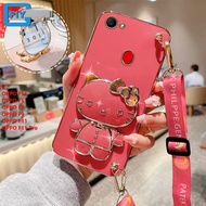 Fashion Hello Kitty Cat Cartoon Phone Case with Bracket Strap Lanyard for OPPO F1s / OPPO F5 / OPPO F7 / OPPO F9 / OPPO F11 / OPPO F11 Pro
