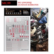 [Artisan's Club] MG99 MG 1/100 ASW-G-08  Barbatos GUNDAM  WATER SLIDE DECAL