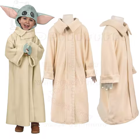 Anime Mandalorian Yoda Baby Cosplay Costume Alien Clothes Halloween Dress up Christmas Gifts Hot Sel