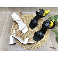 (If you have fat feet, please go up 1 size) Solid snakeskin 7cm high heel sandals TT Shoes square to