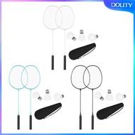 [dolity] Badminton Racket Sports Badminton Rackets, Professional 2 Players with Racket Bag Badminton Shuttlecock for