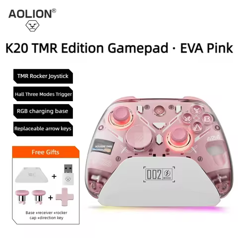 Aolion K20 TMR Joystick For Switch 2/Switch RGB Wireless Gaming Controller With Charging Dock Gamepa