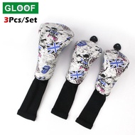 3PcsSet Golf Head Covers Driver 3 4 5 7 X Wood Headcovers Long Neck Knit Protective Cover Fairway Driver Club Accessories