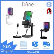 Fifine A6/A8 microphone with sound card RGB light game dubbing recording live USB microphone