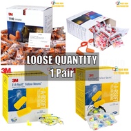 3M Disposable Earplugs Soft Sponge Foam Anti Noise Ear Protection Orange or Yellow Neon 1 Pair 1100 
