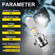 H4 LED Headlight Motorcycle 60W 4000LM Light Blubs BA20D H6 P15D LED Light 3570【BLINKNB ready】