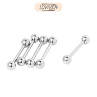 [LOVIVER] 5 Pieces 316L Stainless Steel Straight Bar Nose  Ring Septum Barbell  Earrings Body Jewelr