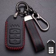 Leather Car Key Cover Case remote key holder pouch keychain fob keyring for Honda city ACCORD CIVIC ELYSION CRIDER CRV JADE VEZEL Odyssey Car Key Bag Case Protect shell