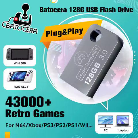 MINI 128G Portable Retro Game Hard Drive Batocera Flash Drive With 43000 Game External Emulator HDD