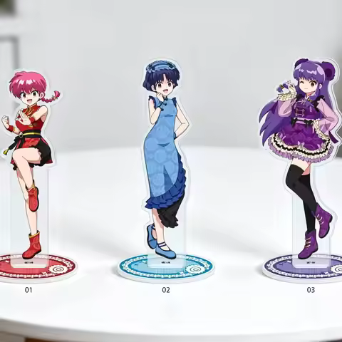 Ranma 1/2 Ranma Saotome Shampoo Akane Tendo 15cm Acrylic Stand Model Keychain Desk Decorations Souve