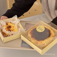 4Inch6Basque cheesecake box, light cheese packaging box, chiffon transparent pastry box, Korean-styl