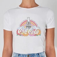 *Yu Coca-Cola Rainbow Floral Stained Glass Coke Bottle T-Shirt 705.4