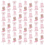 8 PCS Cowgirl Boots and Bows Party Decorations, Coquette Cowgirl Boots and Bows Hanging Banners Garl