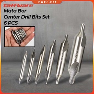 MATA Taffware Center Drill Bits Set Precision 6 PCS - SV-VDB25