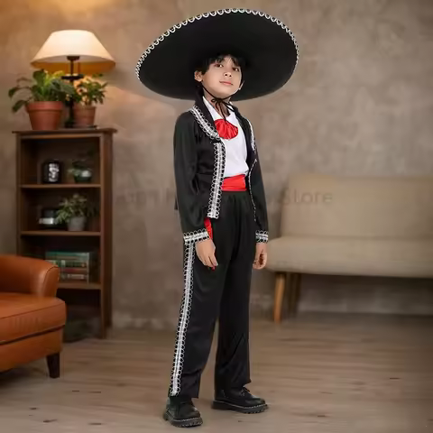 Mexican Traditional Festival Dance National Style Costume Party Performance enfant Clothes Set Easte