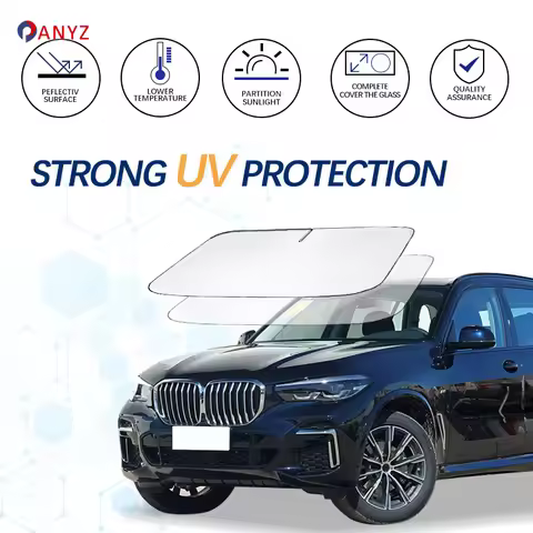 Windshield Sun Shade For BMW X5 G05 F15 E70 E53 E39 Sunshade Sun Visor Protector Foldable Blocks UV 