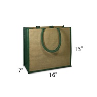 Expo International Pack of 10 Dakota Two Tone Gusset Jute Tote Bag Crafting Essential Totebag, Natru