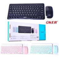 Oker keyboard(mini)+mouse+ wireless คีบอทร์+เม้าไร้สาย usb wireless เม้าส์ไร้เสียง รุ่นk885mini
