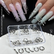 30pcs European and American punk style metal rivet piercing nail accessories / Nail piercing ring de