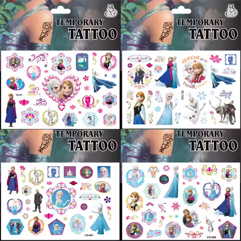 1Pcs Disney Frozen Anna Elsa Princess Temporary Tattoo Stickers For Birthday Party Decoration Frozen