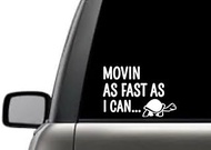 Movin As Fast As I Can Turtle Humor Quote Window Laptop Vinyl Decal Decor Mirror Wall Bathroom Bumper Stickers for Car Funny 7 Inch