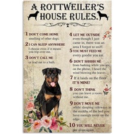 a Rottweilers House Rules Canvas Wall Art Framed Wall Decoration Vintage For Office Living Room Bedr