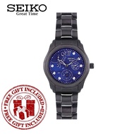Seiko SPA765P1 Women's Chronograph Quartz Criteria Blue Dial Black Stainless Steel Strap Watch