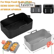 FAVORITEGOODS Air Fryer Baking Tray, Silicone Rectangle Air Fryer Basket, Reusable Rectangle Basket 