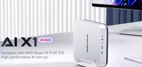 MINISFORUM AI X1 Pro AMD AI 9 HX 370 Fingerprint AI Computer 128GB 4TB WiFi7 BT5.4 Built-in 135W OCu
