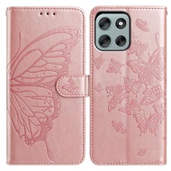Ready to ship Butterfly Flutter Pattern Embossed Leather Phone Case For Motorola Moto G56 5G/Motorol